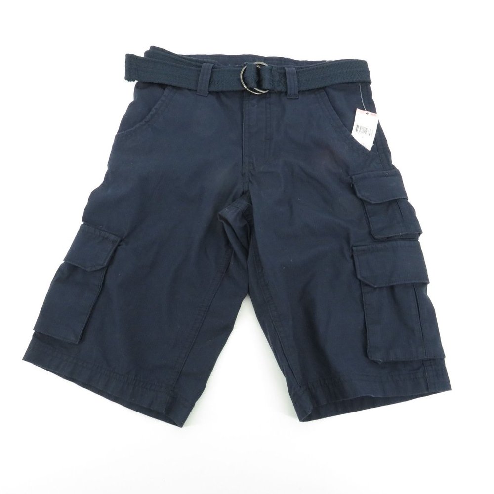Canyon River Blues Boys Blue Belted Cargo Shorts 8 NWT $34